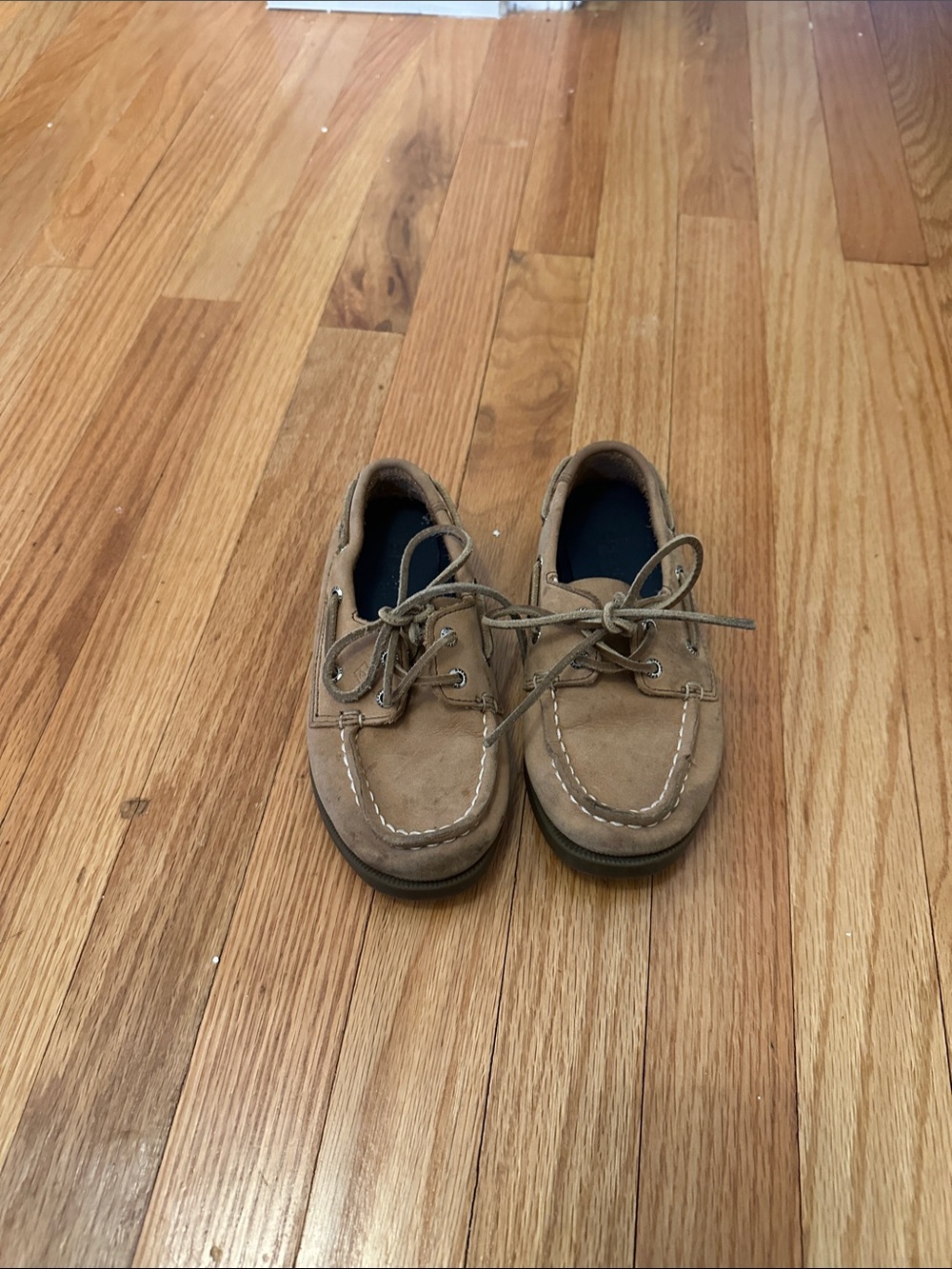 Sperry Little Kid Tan Suede Lace-Up Boat Dress Shoes